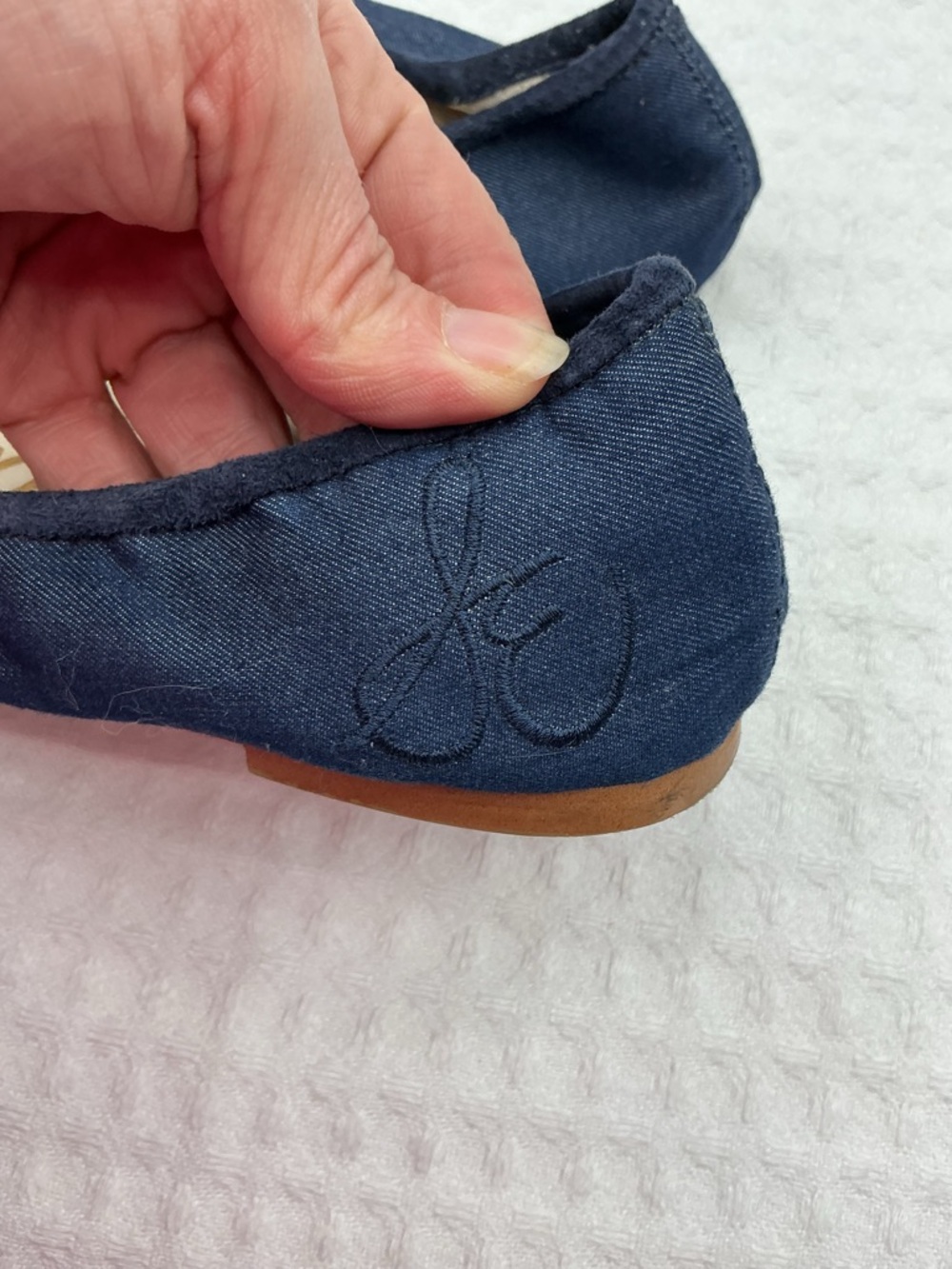 Sam Edelman Navy Bow Ballet Flats - Picture 4 of 8